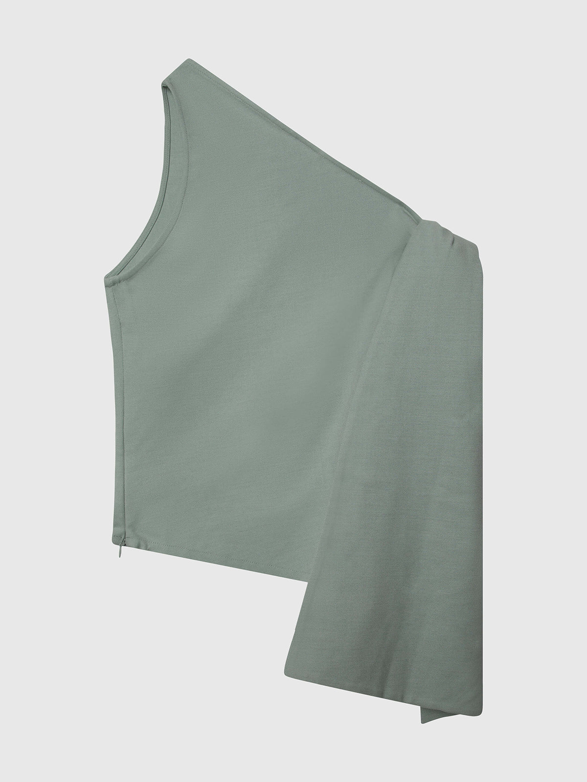 Art No. 004 / One Shoulder Scarf Top Silver Sage