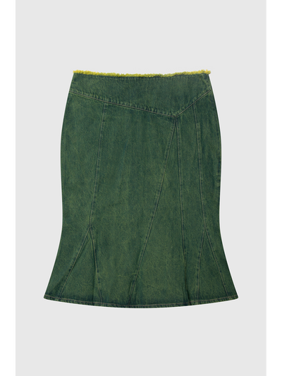 Art No. 007 / Fitted Midi Skirt Washed Denim