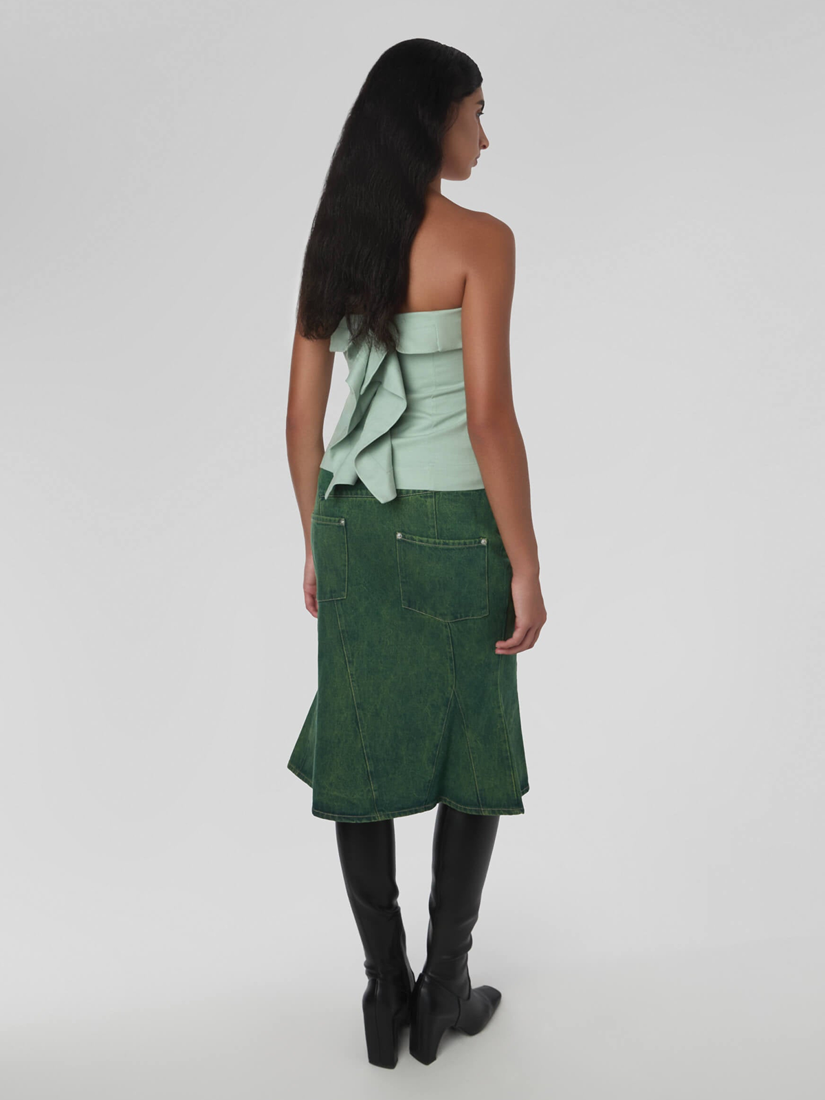 Art No. 002 / Fold Over Bustier Top Silver sage